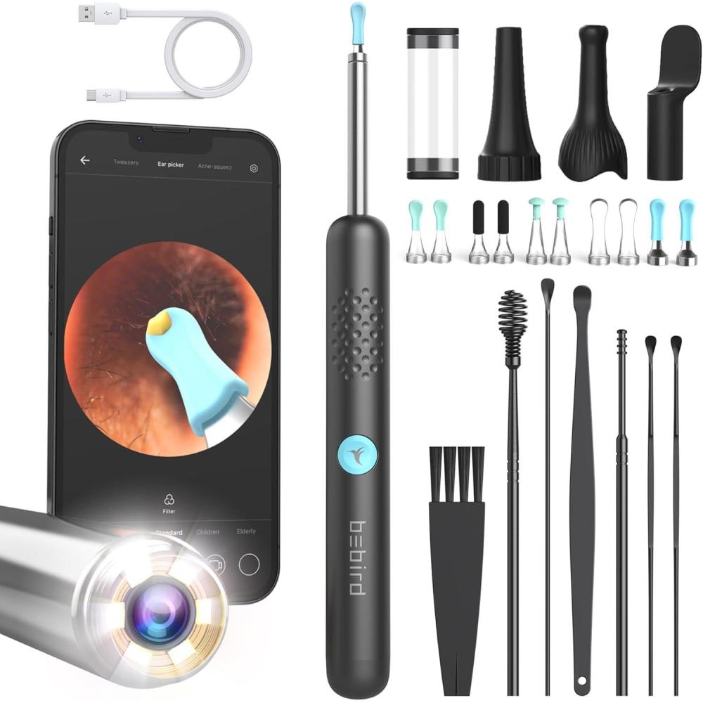 image:imageBEBIRD Ear Wax Removal Tool with HD Camera  R1 Upgraded Smart Visual Ear Cleaner with Otoscope Ear Viewer with 6 LED Light amp Multi Replacement Tips for Cleaning Earwax amp Inspection Kits