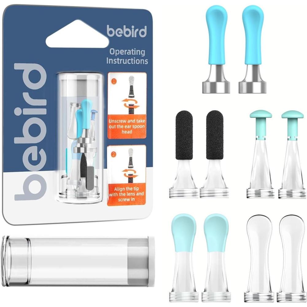 image:imageBEBIRD Official R1 Original Accessory  10 PCS Replacement Tip for WetDry Wax Cleaning  Ear Spoons Accessories Set Compatible with BEBIRD R1M9R3X3W3D3ProT15C3 New Spiral Structure