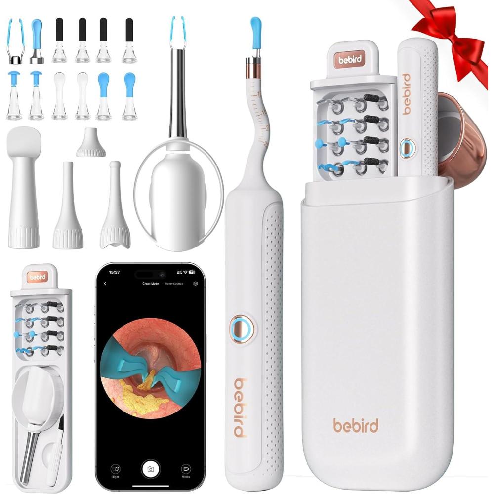 image:imageBebird Earsight Plus R37R Ear Cleaning Camera Wax Removal Tool kit FSA HSA Eligible Flexible Ear Scope Otoscope Camera Light Visual Ear Picker Wireless Earwax Remover Tweezers for Adults amp KidsOffwhite