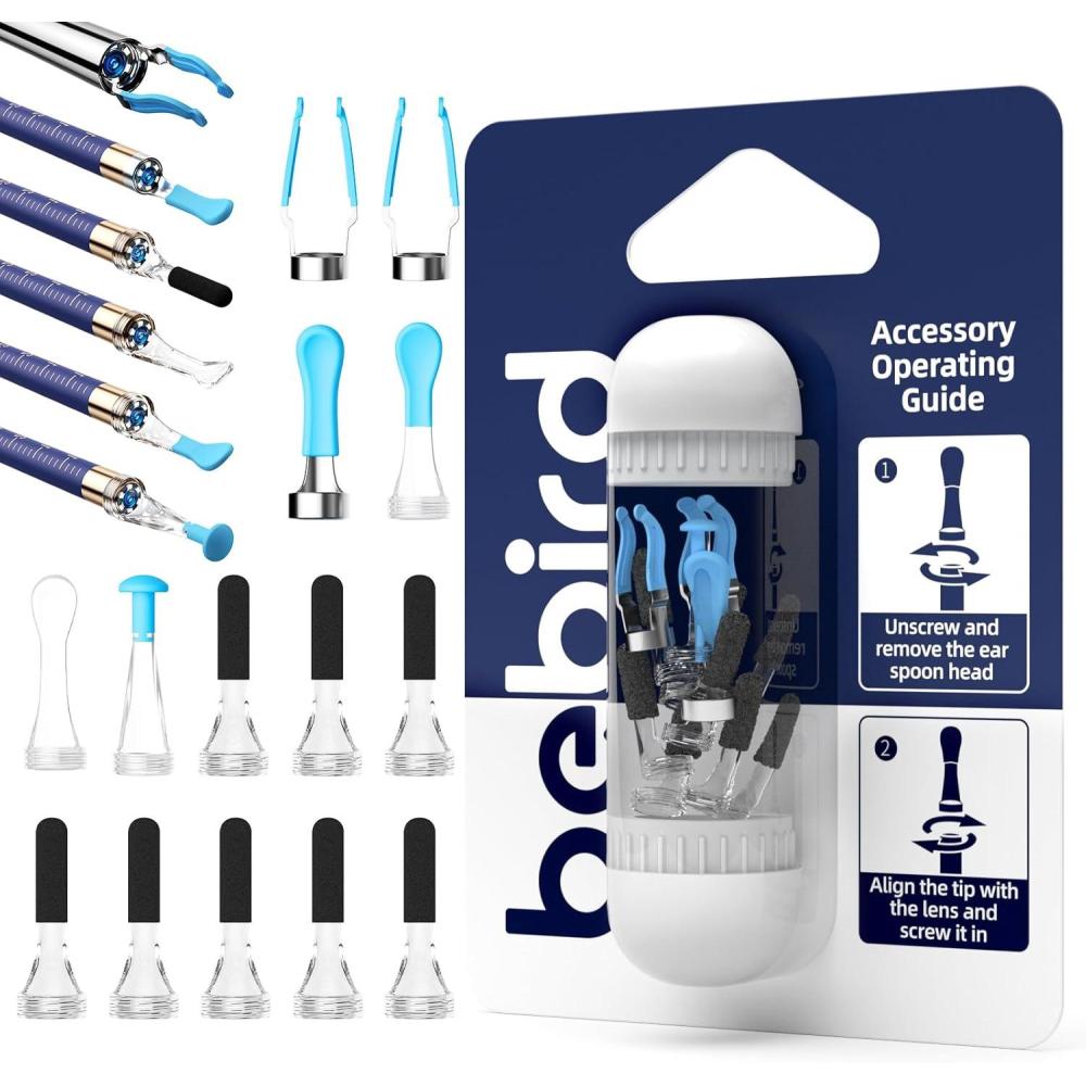 image:imageBebird Original Ear Camera Replacement Tips 14pcs Waterproof Silicone Ear Spoon Accessories Compatible with Bebird Earsight Plus R37R D39R B31R amp R1 UltraBlue