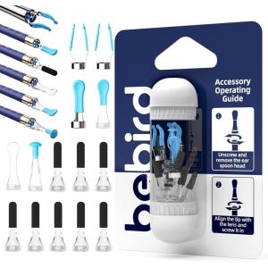 Bebird Original Ear Camera Replacement Tips, 14pcs Waterproof Silicone Ear Spoon Accessories Compatible with Bebird Earsight Plus R37R, D39R, B31R & R1 Ultra(Blue)