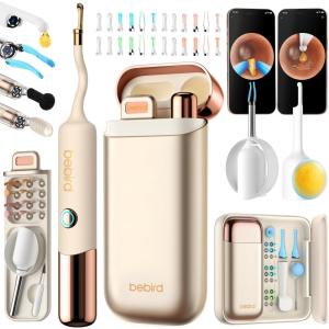 Bebird Earsight Ultra Ear Wax Removal Kit,2K HD Visual Ear Cleaner with Camera,FSA/HSA Eligible Flexible Ear Camera with 90-Minute Battery & Enhanced Light,Ear Cleaning Tool for Adults & Kids(Champagne Gold)